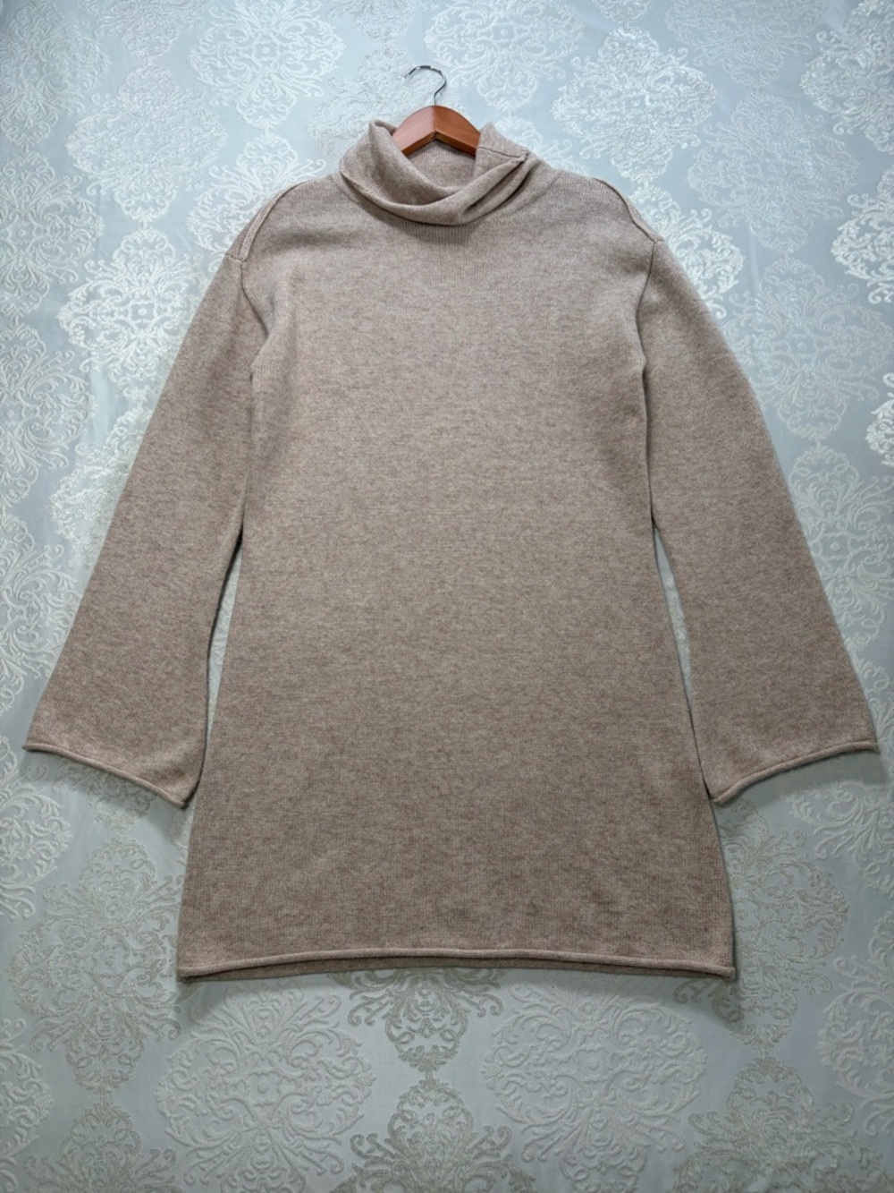 A Loves A Merino Wool Blend Cowl Neck Sweater Dress In Cream Size Medium
